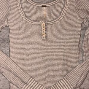Striped Gray Women's Top